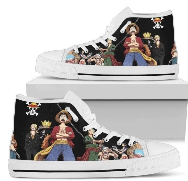 Straw Hat Crews One Piece Anime High Top Shoes Nh10
