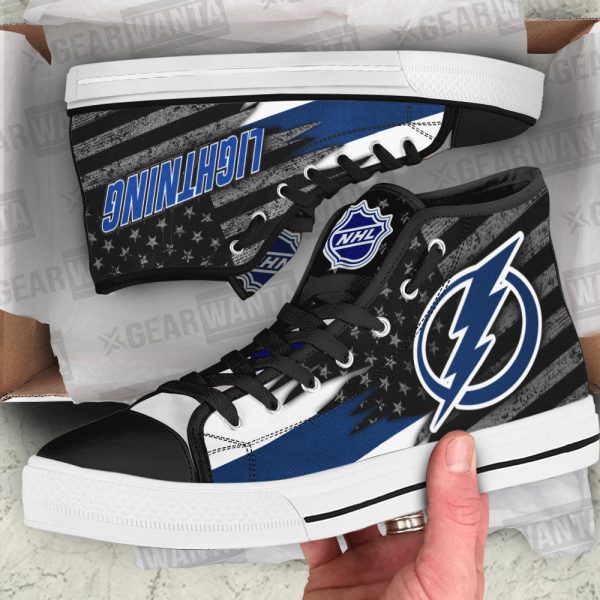 Tampa Bay Lightning High Top Shoes Custom American Flag Sneakers