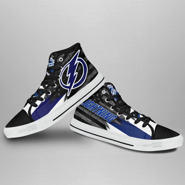 Tampa Bay Lightning High Top Shoes Custom American Flag Sneakers