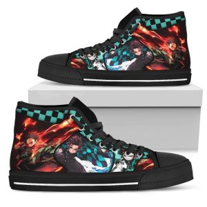 Tanjiro High Top Shoes Custom Demon Slayer Anime Sneakers