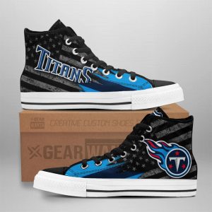 Tennessee Titans High Top Shoes Custom American Flag Sneakers