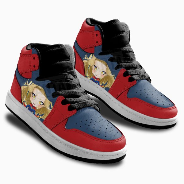 captain marvel superhero kid sneakers custom for kidstk0ac Gearsnkrs