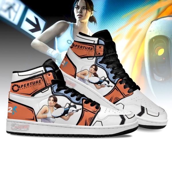 chell portal j1 shoes custom for fans sneakers mn14ayvbm Gearsnkrs