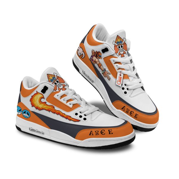 portgas d ace air j3 sneakers custom anime zzma4 Gearsnkrs